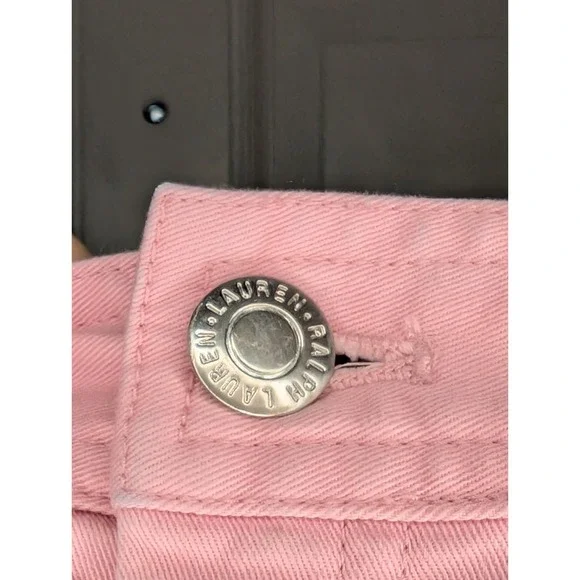 Lauren Ralph Lauren Women's Size 16 Pink Denim Style Cotton Skirt Pockets - Picture 4 of 7